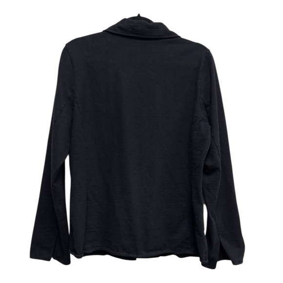 Eileen Fisher Cotton Knit Cardigan Black Jacket With Hidden Button Closure - Picture 3 of 11